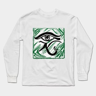 Eye of Horus Green Shadow Silhouette Anime Style Collection No. 222 Long Sleeve T-Shirt